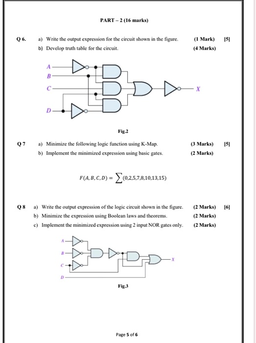 SOLVED: PART 2 (16 marks) Q6. a) Write the output expression for the ...