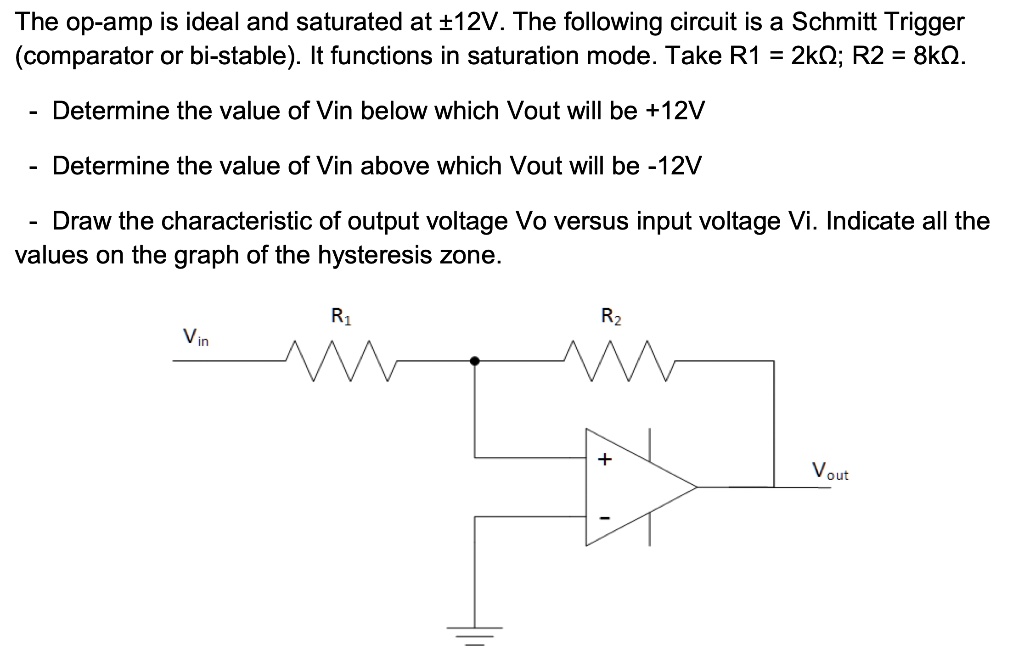 The op-amp is ideal and saturated at +12V. The following circuit is a ...