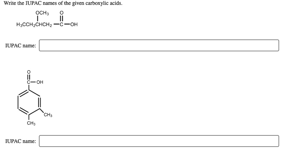 Video Solution Write The Iupac Names Of The Given Carboxylic Acids 1