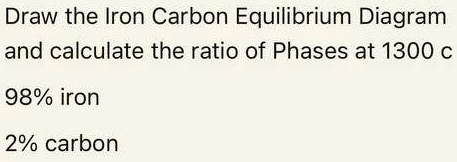 SOLVED: Draw the Iron Carbon Equilibrium Diagram and calculate the ...