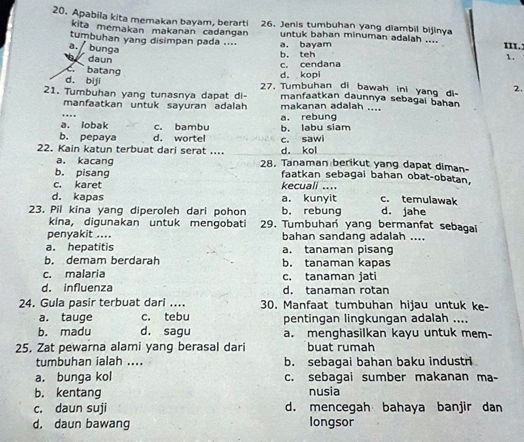 SOLVED: Jawab Please.......... 20. Apabila Kita Kita Memakan Bayam ...