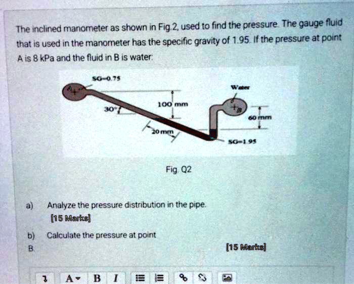 solve it in 20 min The inclined manometer as shown in Fig.2.used to