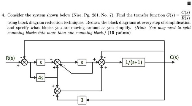 rs using block diagram reduction techniques redraw the block diagrams ...