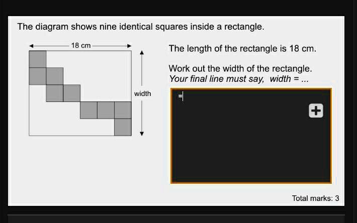'the diagram shows nine identical squares inside a rectangle The ...