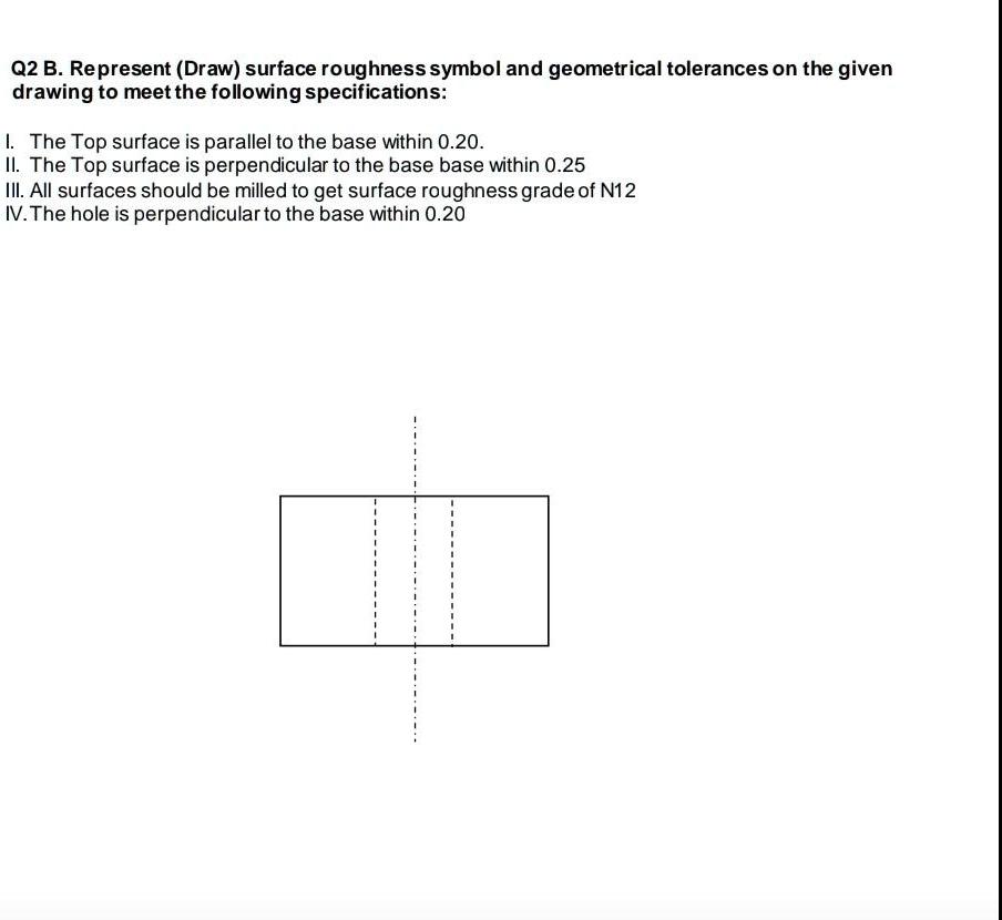 Parallel Surface Roughness SOLVED: Q2 B. Represent (Draw) surface roughness symbol and geometrical ...