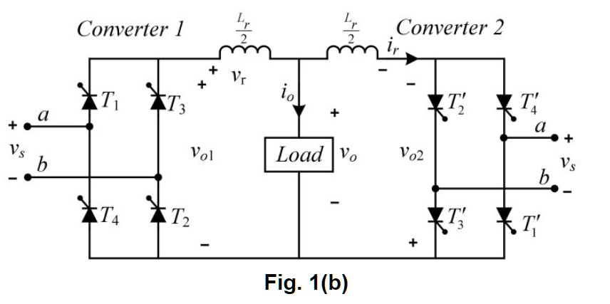 SOLVED: The dual converter in Fig. 1(b) is operated from a 120 V, 60 Hz ...