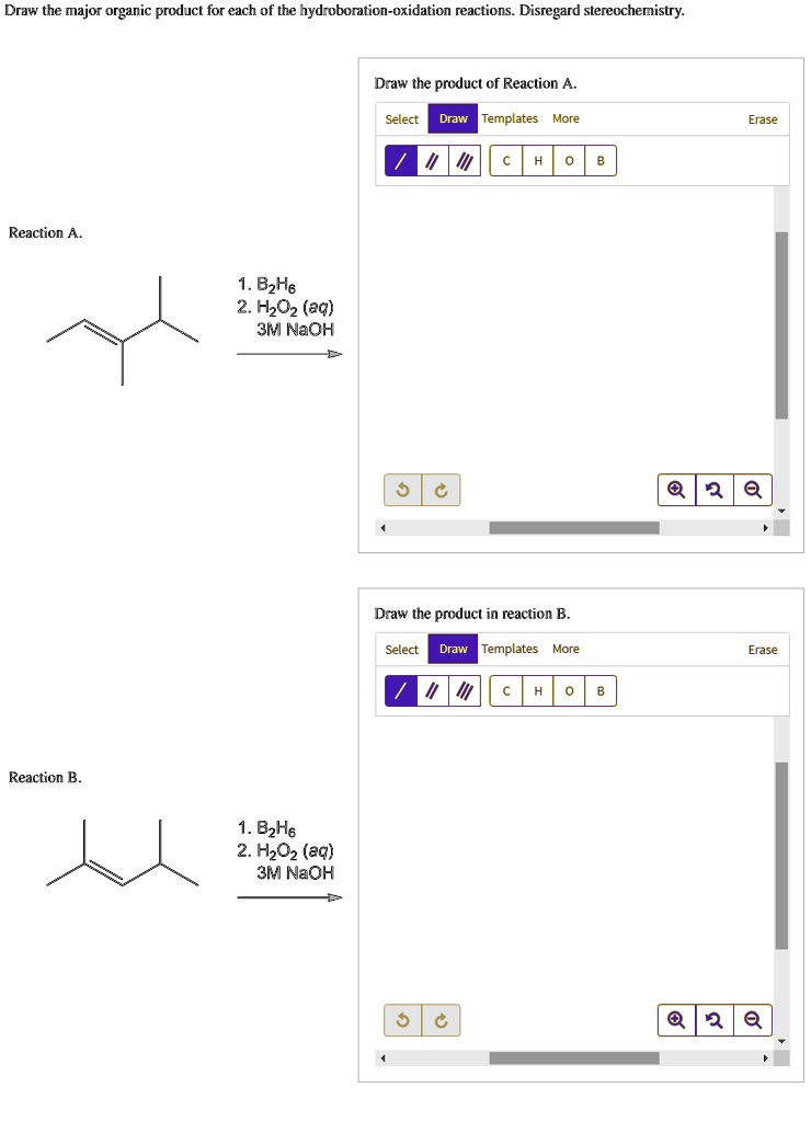 SOLVED: Draw The Major Organic Product For Each Of The Hydroboration ...