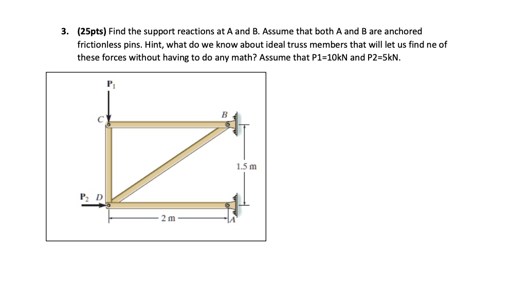 3 25pts find the support reactions at a and b assume that both a and b ...