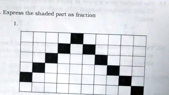 Express the shaded part as fraction
1.