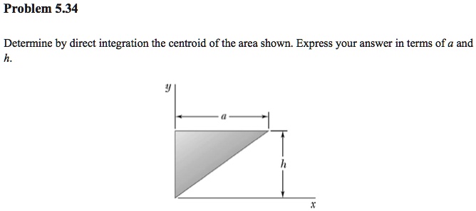 Determine by direct integration the centroid of the area shown. Express ...