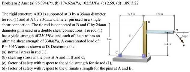 SOLVED: The rigid structure ABD is supported at B by a 35mm diameter ...