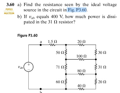 a) Find the resistance seen by the ideal voltage source in the circuit ...