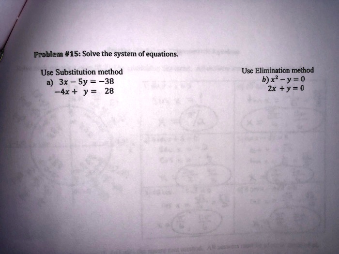 Problem 15 Solve The System Of Equationsuse Substi Itprospt