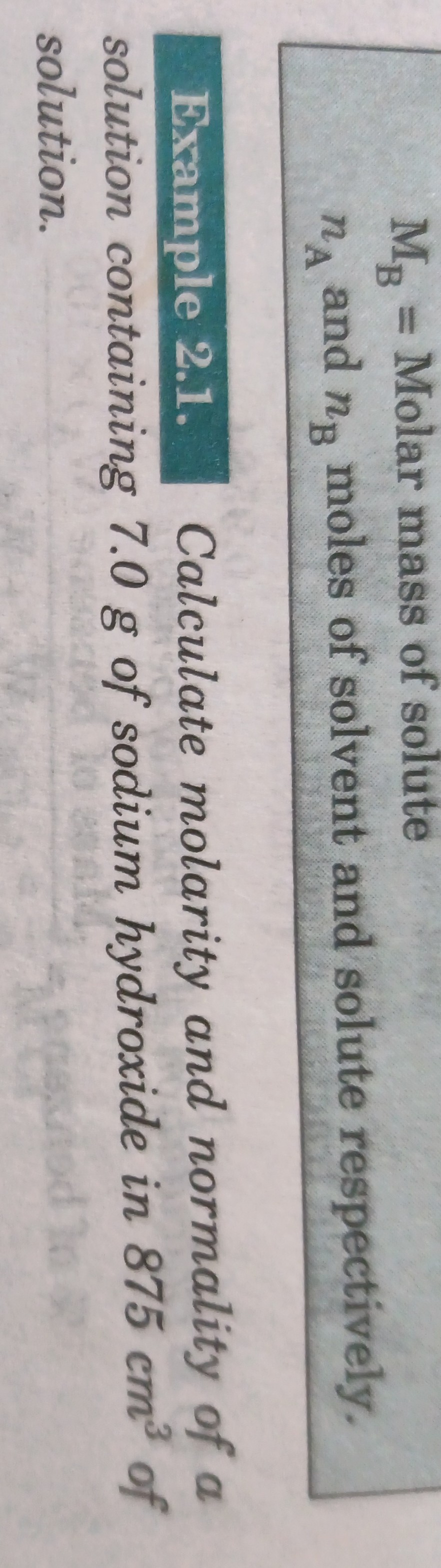 SOLVED: MB= Molar mass of solute nA and nB moles of solvent and solute