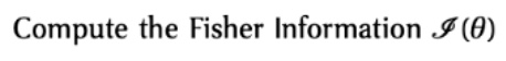 Compute the Fisher information (mathcalI(	heta))
