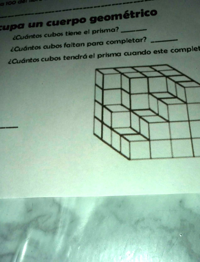 SOLVED: El espacio que ocupa un cuerpo geométrico ¿Cuantos cubos tiene ...