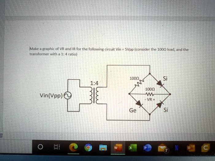 Make a graphic of VR and IR for the following circuit Vin