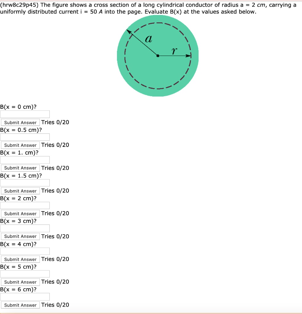 SOLVED:(hrw8c29p45) The figure shows a cross section of a long ...