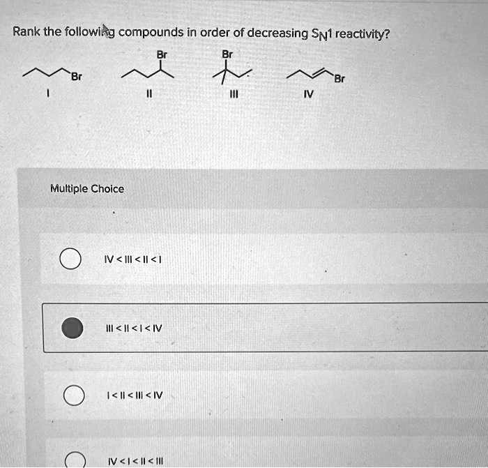 Solved Rank The Following Compounds In Order Of Decreasing Sn