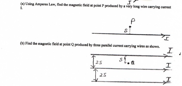 SOLVED: T a Using Amperes Law, find the magnetic field at point P ...