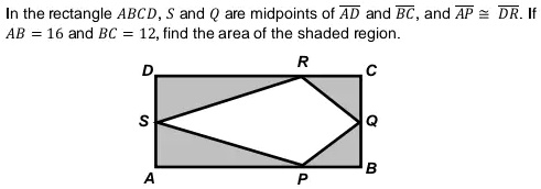 SOLVED: In the rectangle ABCD, and are midpoints of AD and BC , and AP ...