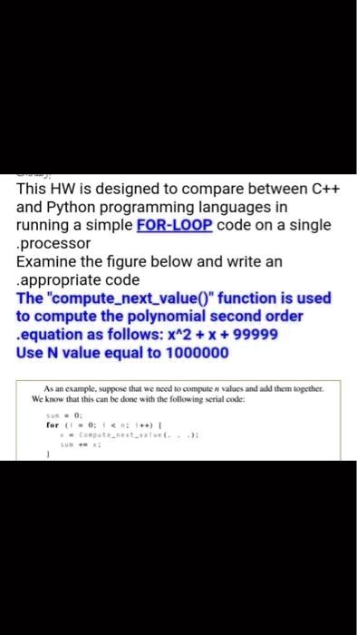 SOLVED: This HW is designed to compare between C++ and Python ...