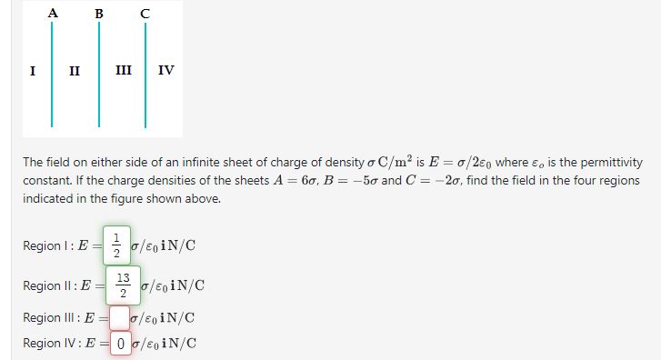 The field on either side of an infinite sheet of charge of density σC ...