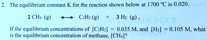 The equilibrium constant K for the reaction shown bel… - SolvedLib