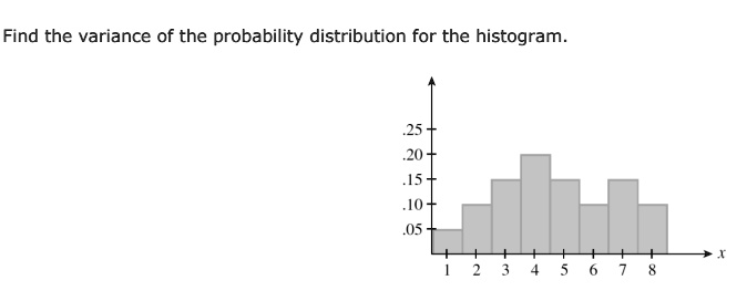 SOLVED: Find the variance of the probability distribution for the ...