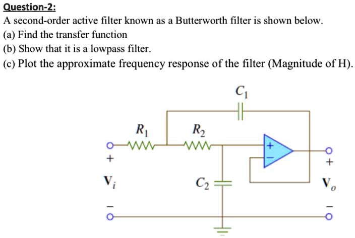 SOLVED: Question 2: A second-order active filter known as a Butterworth ...