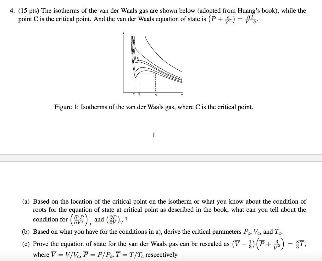 SOLVED: The isotherms of the van der Waals gas are shown below (adopted ...
