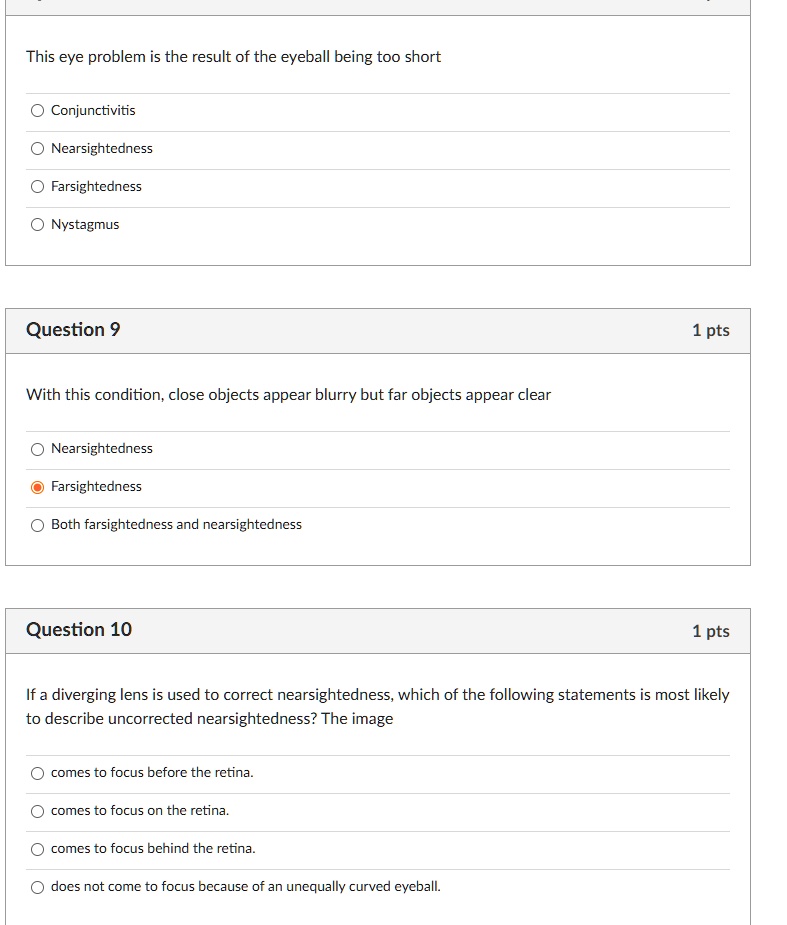 SOLVED This eye problem is the result of the eyeball being too short