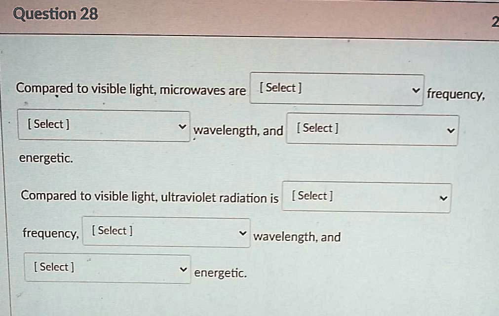 compare the frequency of ultraviolet light to microwaves
