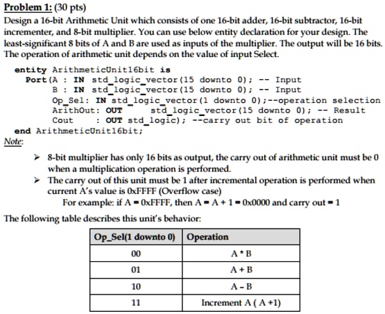 SOLVED: Please use VHDL for the class Digital System Design! Problem 1 ...