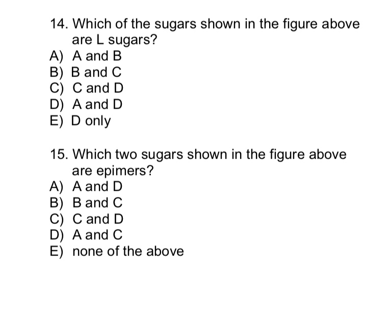 14. Which of the sugars shown in the figure above are… SolvedLib