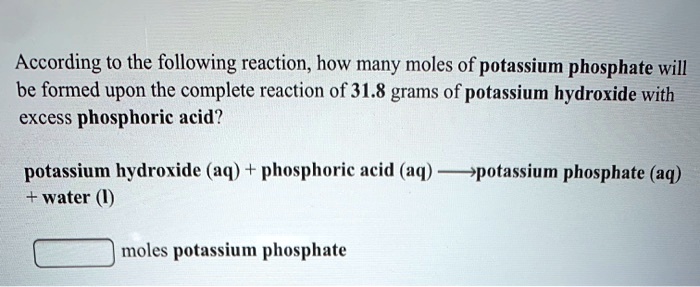 Solved According To The Following Reaction How Many Moles Of