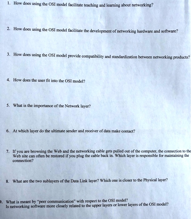 1. How does using the OSI model facilitate teaching and learning about ...