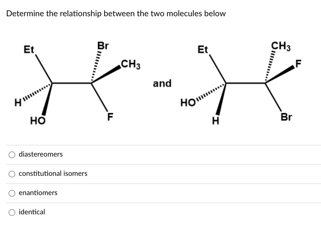 Solved Please Explain Your Answer Determine The Relationship Between The Two Molecules Below 9074