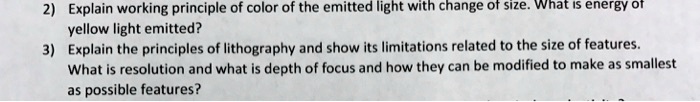 Yellow Light Method Example SOLVED: Explain working principle of color of the emitted light with ...