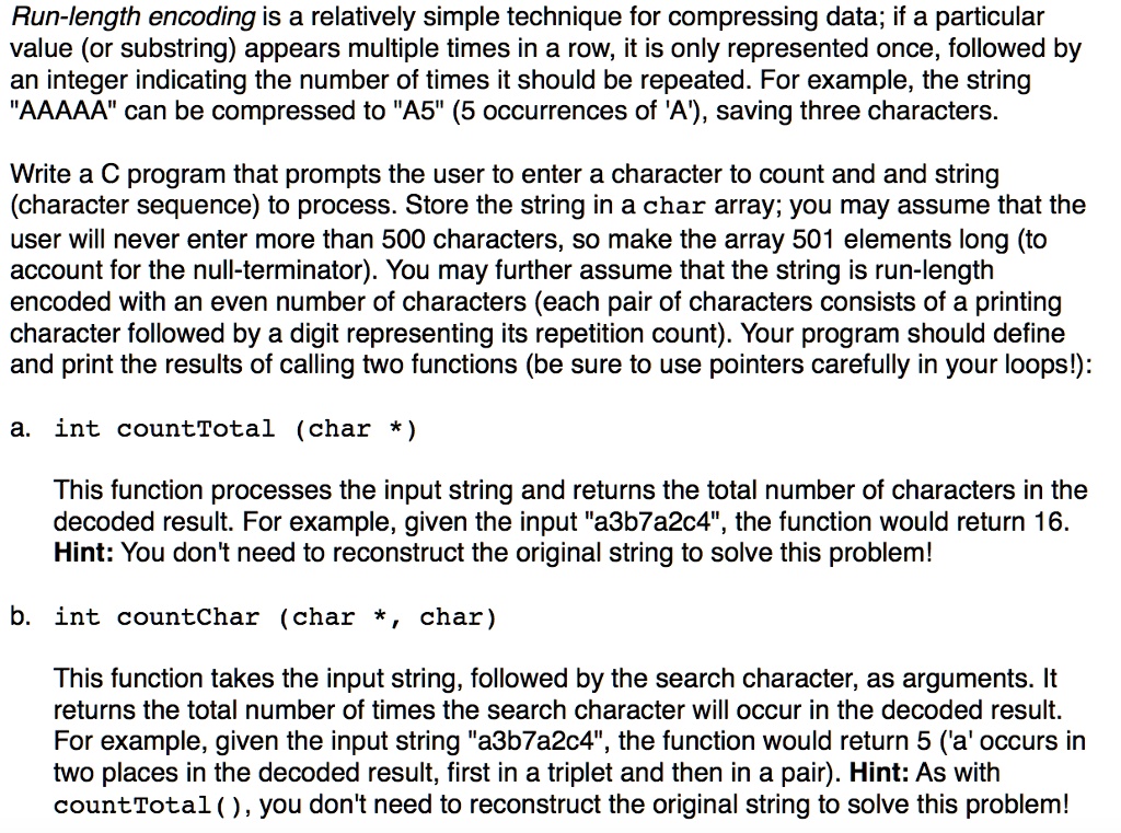 run length encoding is a relatively simple technique for compressing ...