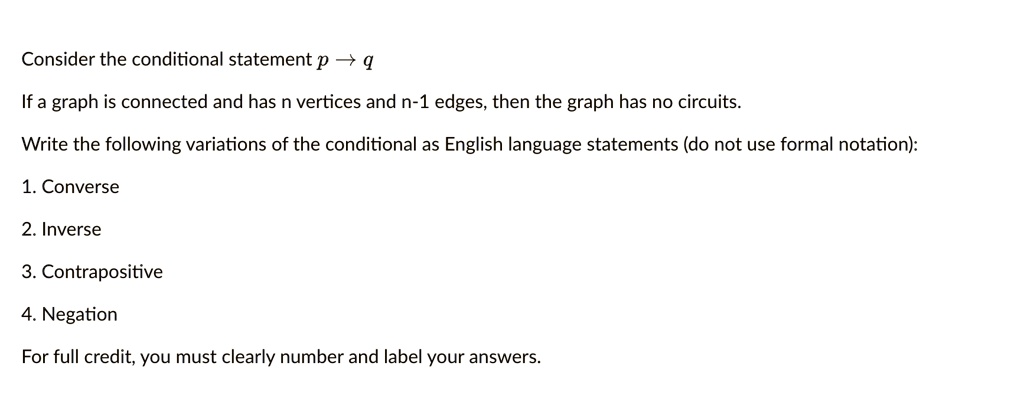 Solved Consider The Conditional Statement P Q If A Graph Is