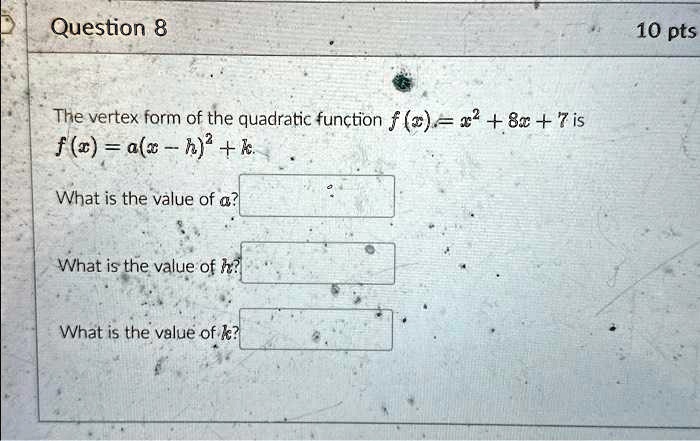 ax 2 bx c 0 to vertex form