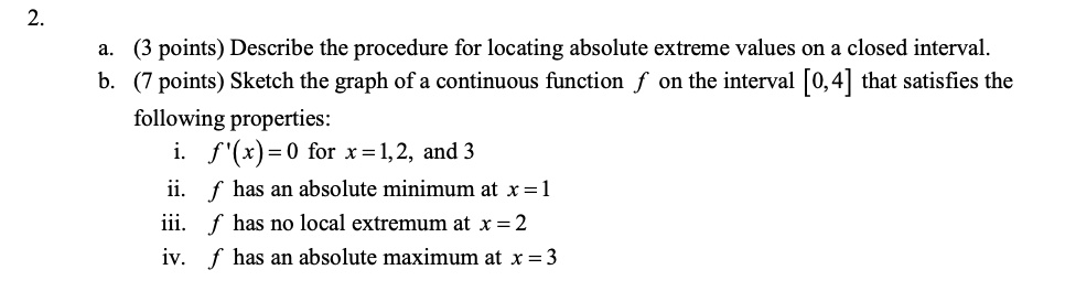 points describe the procedure for locating absolute extreme values on a ...