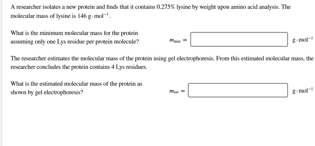 SOLVED:A researcher isolates a new protein and finds that it contains 0 ...