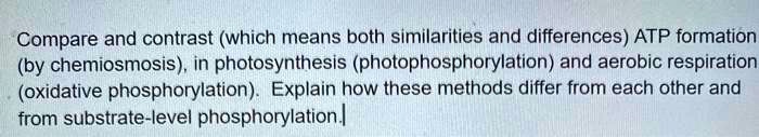 SOLVED:Compare and contrast (which means both similarities and ...