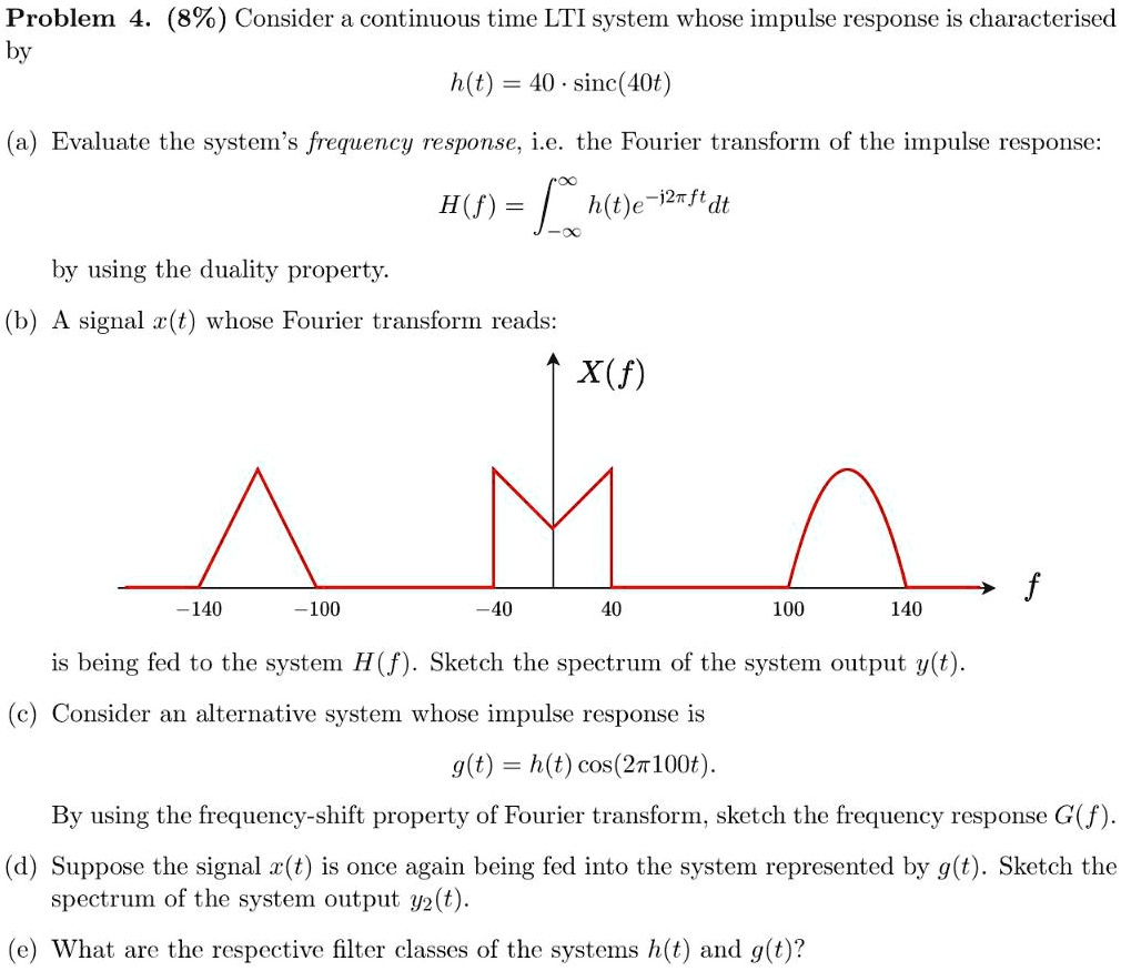SOLVED Problem 4. (8) Consider a continuoustime LTI system whose