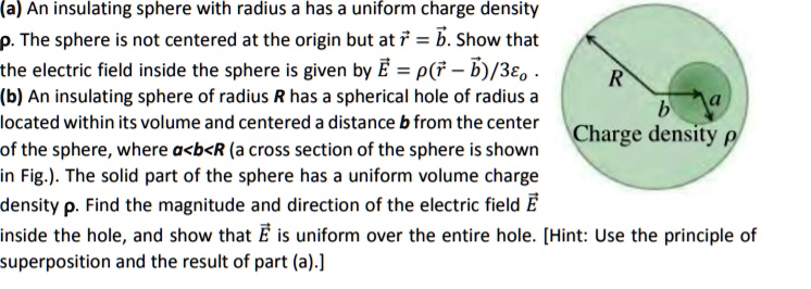 SOLVED: (a) An Insulating Sphere With Radius A Has A Uniform Charge ...