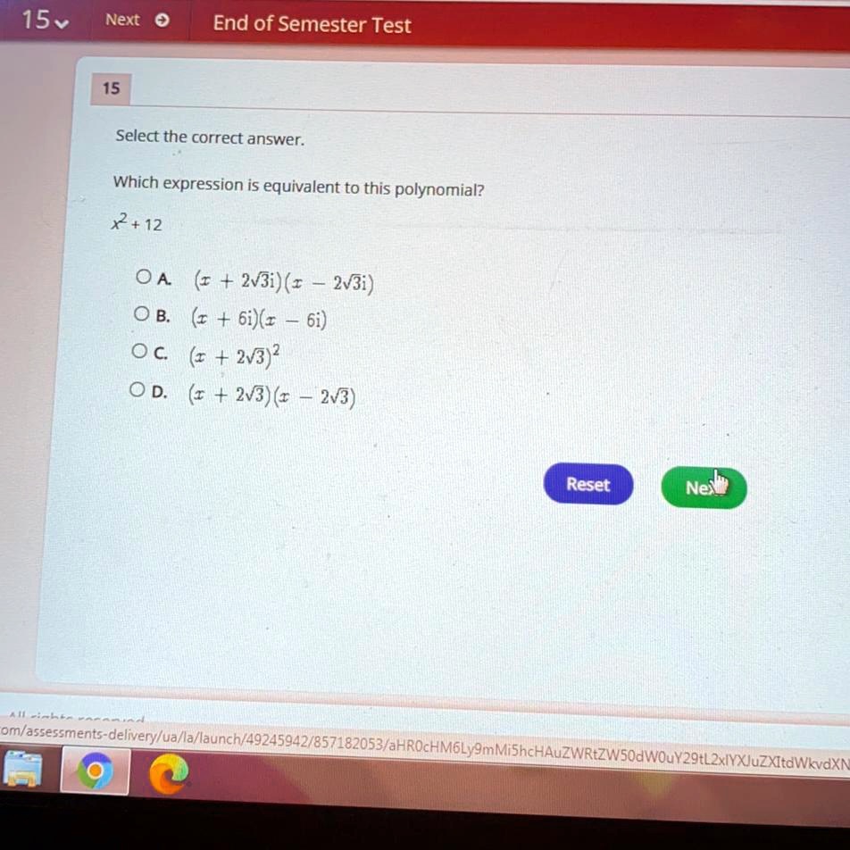 SOLVED: 10 Points!! Which Expression Is Equivalent To This Polynomial X ...