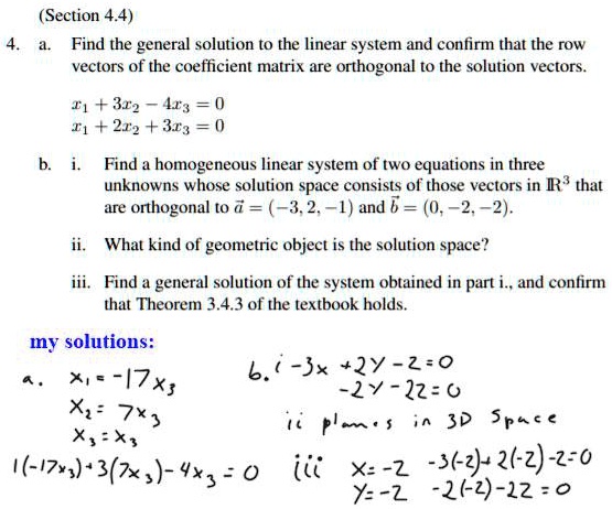 SOLVED Section 4.4 Find the general solution to the linear