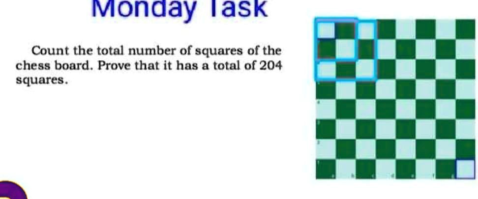 find the total number of squares in a chess board